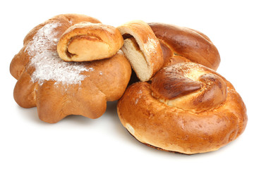 sweet buns on isolated background