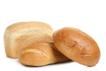 a lot of bread on isolated background