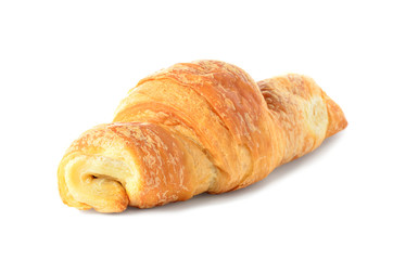 one croissant on a white background