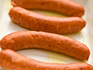 rustic uncooked sausages