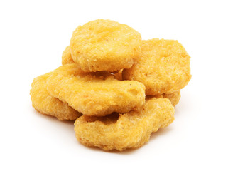 Fried chicken nuggets isolated 