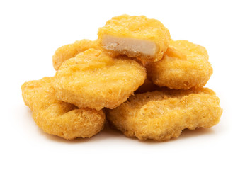 Fried chicken nuggets isolated 