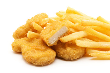 French fries and nuggets.