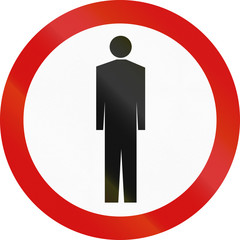 Polish traffic sign: No pedestrians