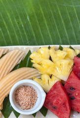 Closeup colorful Thai fresh fruit background