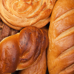 variety of fresh bread background