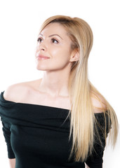 Naklejka premium the beautiful blonde woman isolated