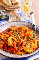 Lentils with paprika and corn
