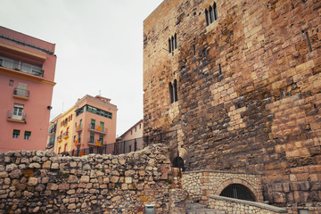 Ancient Roman Forum of Tarragona city. Catalonia, Spain