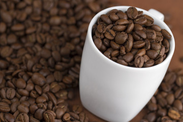 white coffee cup on background