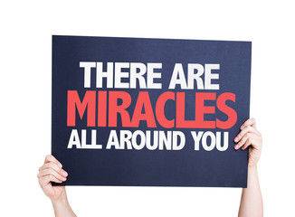 There Are Miracles All Around You card isolated on white