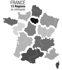 France - carte des regions 16