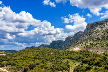 Sardegna, panorama del territorio a Urzulei (Nu)