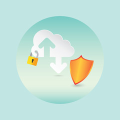 Security and Cloud Technology Concept.