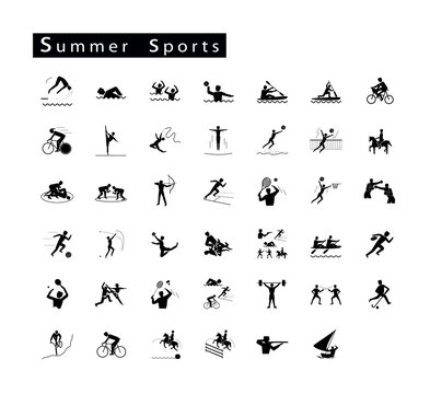 Set of 41 Summer Sport Icons
