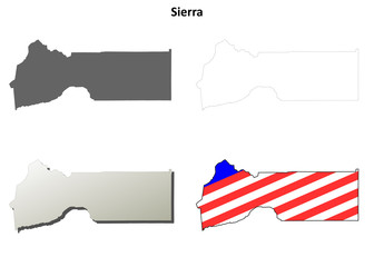 Sierra County (California) outline map set