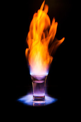 Burning alcohol drink