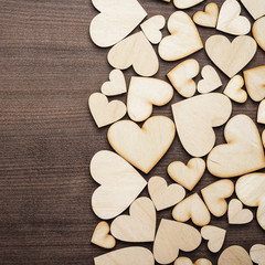 wooden heart shapes on the table