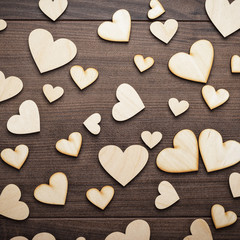 Obraz premium wooden heart shapes on the table