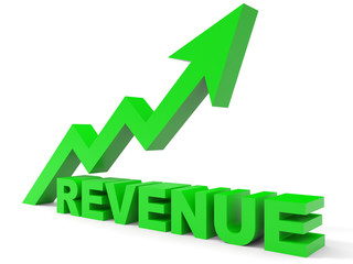 Graph up revenue arrow.
