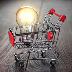buy smart concept on the wooden background