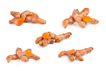 turmeric on white background