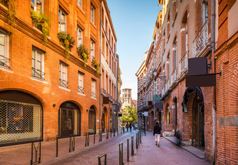Fototapeta na wymiar Rue des arts à Toulouse, Haute-Garonne, Midi Pyrénées, Occitanie, France