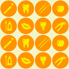 Seamless background with dental symbols for your design