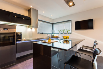 Luxurious silver kitchen