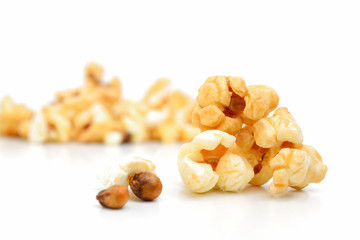 Popcorn isolated on white