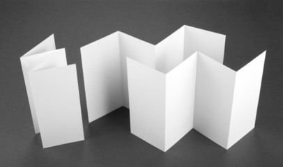 blank white folding paper flyer