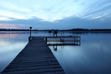 old wooden pier at the lake