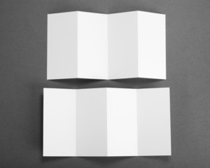 blank white folding paper flyer