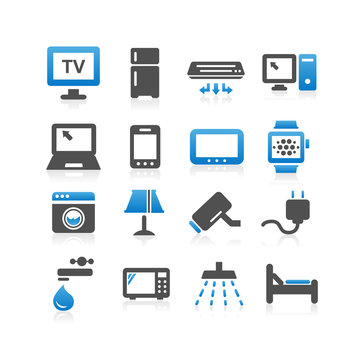 household electric appliance icon set