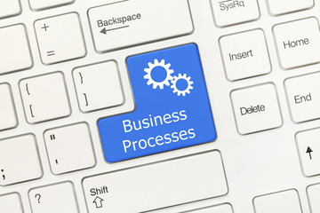 White conceptual keyboard - Business Processes (blue key)