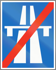 Austrian traffic sign: End of motorway/Autobahn