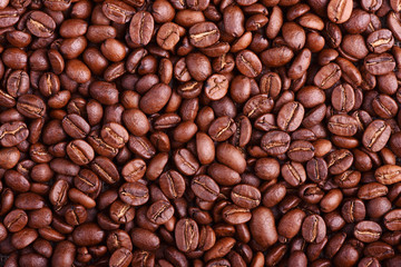 Texture of aroma fresh coffee beans