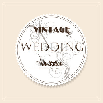 Vintage wedding invitation