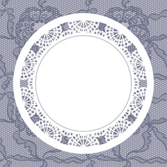 Elegant doily on lace gentle background