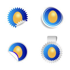 sticker with egg blue vector