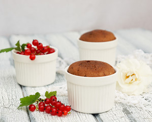 cupcakes with chocolate and redcurrent