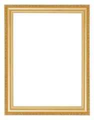 antique gold frame on the white background