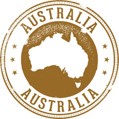 Vintage Australia Travel Stamp © squarelogo