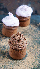 Chocolate cupcake with chocolate cream cheese cream