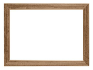Wooden picture frame isolated on white