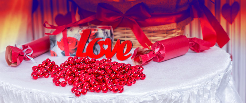 Love Themed Table for Wedding or Valentines Day