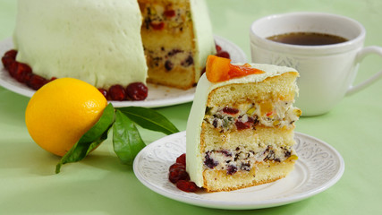 Cassata cake - traditional sweet for Easter, Sicily, Italy