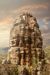 Printed roller blinds Temple Statue of Bayon temple
