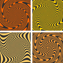 Vortex movement. Abstract designs set.