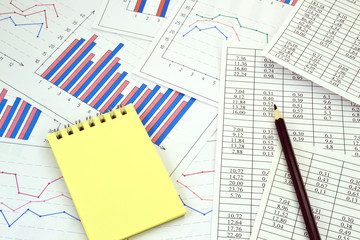Financial charts and numbers